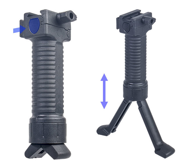 Outdoor Hunting Tactical Vertical Fore Grip with Retractable Bipod and Picattinny Weaver Rail