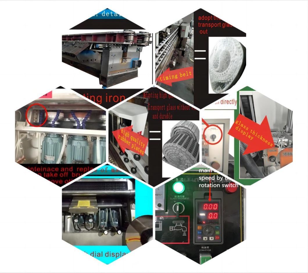 9. Glass Straight Bevel Edge Edging Machine with 9 Grinding Heads/Simple and Easy to Operate