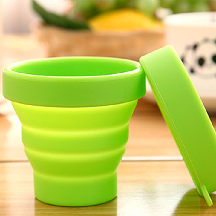 Candy Color 170ml Silicone Travel Mug Rose Silicone Collapsible Travel Cup