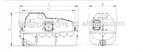 Marine Free Fall fiberglass Lifeboat for sale