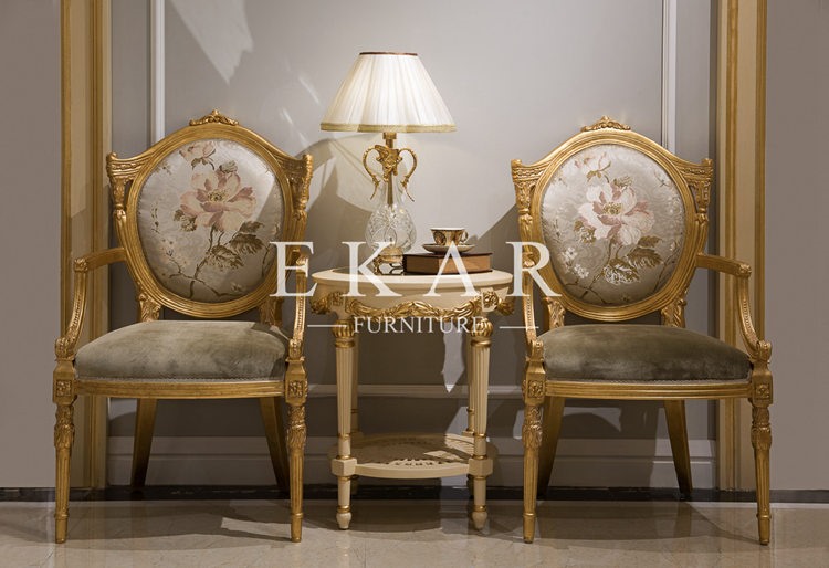 Livingroom Furniture Wood Carving Part Furniture Decorative Chairs Gilt Furniture