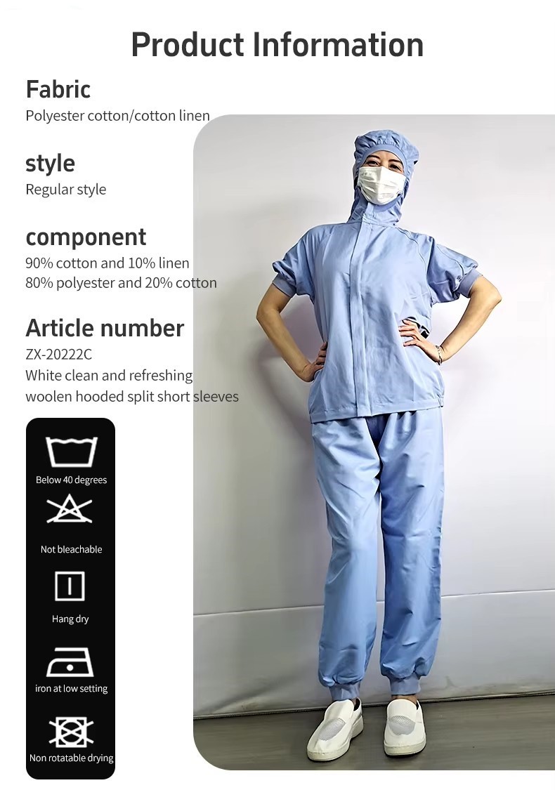 Summer Short Sleeved Work Clothes Wholesalers Food Workwear Waterproof Dustproof Workwear Workshop Work Suit