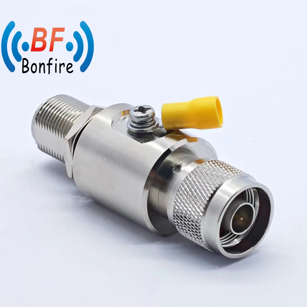 RF Lightning Arrester DC-6000MHz N Female Audio Jack Bulkhead to SMA Female Silver Plated Surge Protector Arrestor with 90V Gtd