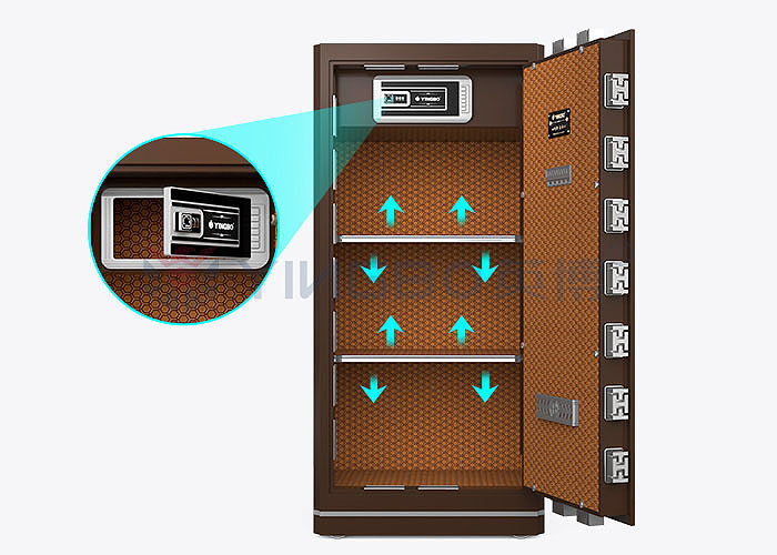 Solid Steel Double Alarm fireproof safe box Eco Friendly Paint And Liquid Crystal Display Panel YB/N6-120