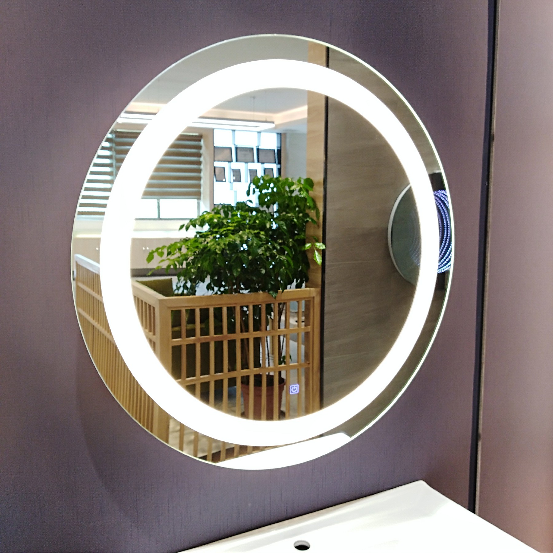 Compact Bathroom Mirror With Lights Corrosion Protection Adjustable Lighting