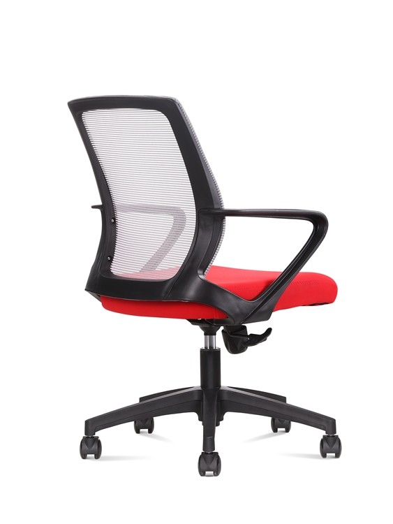 Medium Back Red Ergonomic Mesh Executive Chair, with Lumbar Support put in the office