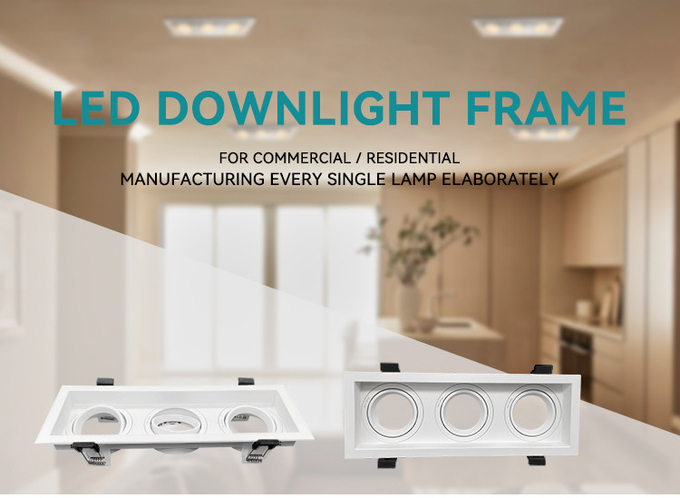 Aluminum Square Spotlight Anti-Glare 90° Rotation 20° Tilt For Commercial Lighting