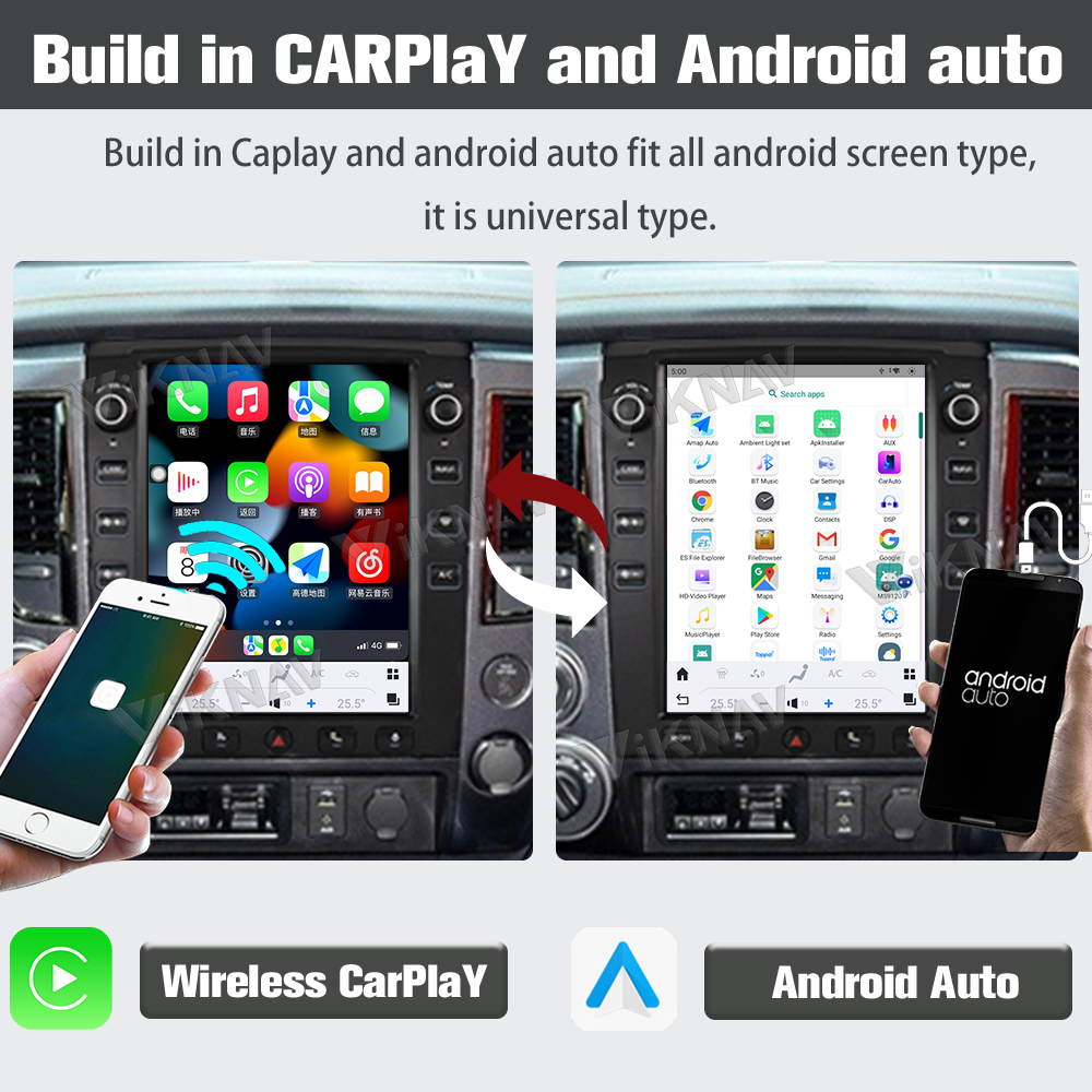 12.1Inch Touch Screen Head Unit For 2016--2019 Nissan Titan GPS Navigation Multimedia Player Android Wireless Carplay