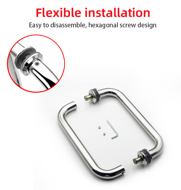 6inch Handle for Shower Door Main Door Handles Long Hotel Bathroom Glass Door Handle
