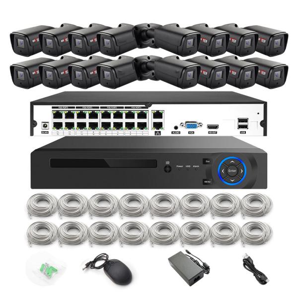 Customized 16 Channels outdoor Face Detection H.265 4K 8MP Wired POE IP Network Security cctv camera surveillance systems