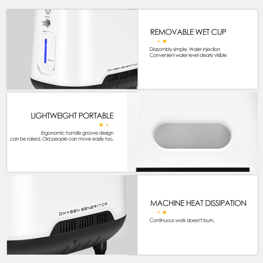 1-7L/min Oxygen Concentrator Machine Generator Portable Oxygen Making Machine Without Battery Air Purifier AC 220V/110V