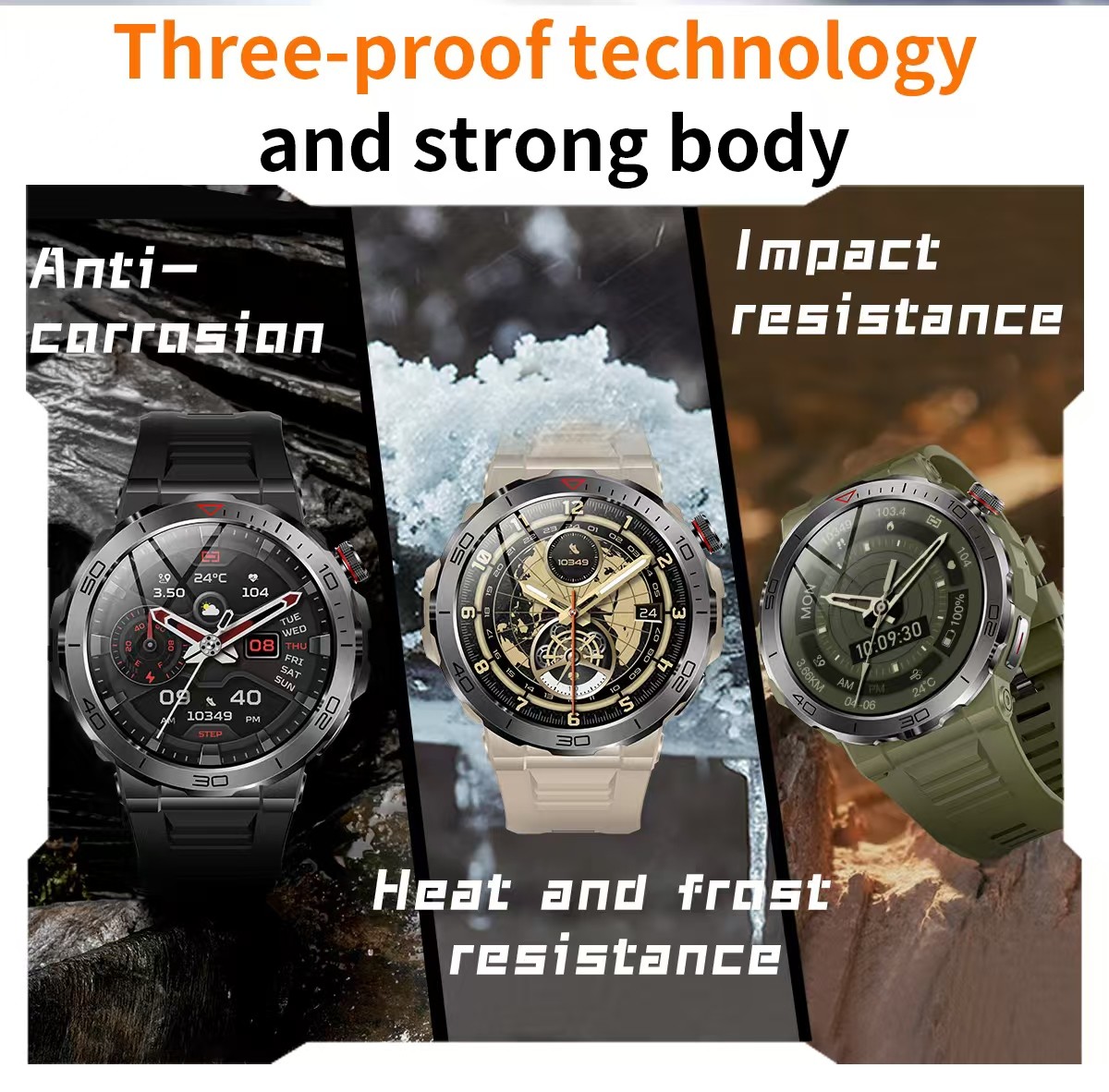 MK68 Men Smart Watch BT Call AMOLED Heart Rate Monitoring Healthy Sports Wristwatch
