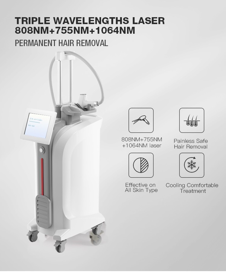 Magneto Optical 755nm Diode Laser Hair Removal Machine 400W White