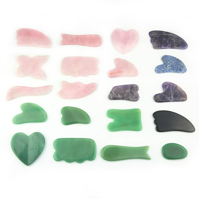 100% Rose Quartz Jade Gua Sha Stone Crystal Gua Sha For Face Slimming