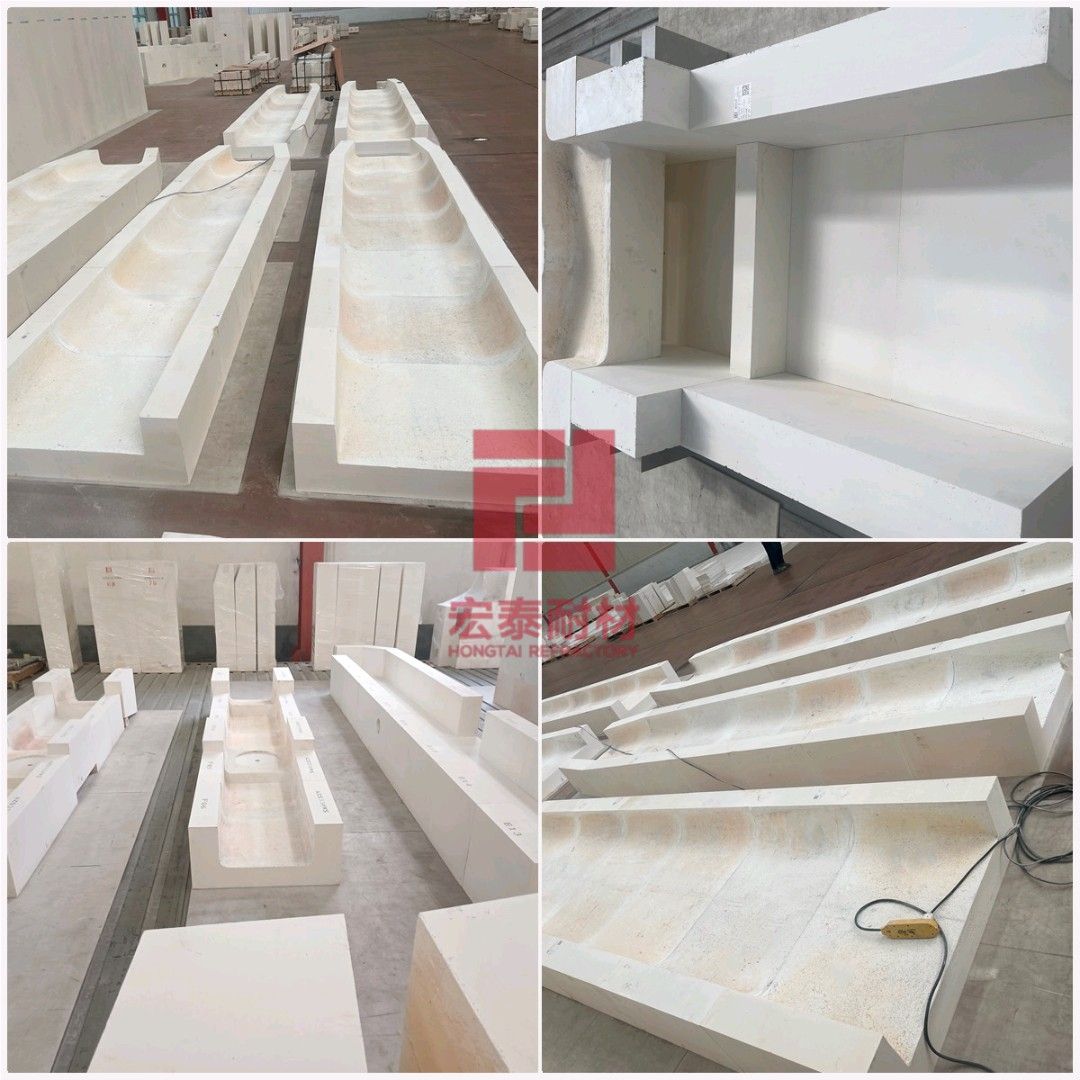 No Chromium Oxide Zircon Fused Casting AZSWS41 33 36 Void Free Casting Brick For Glass Kiln