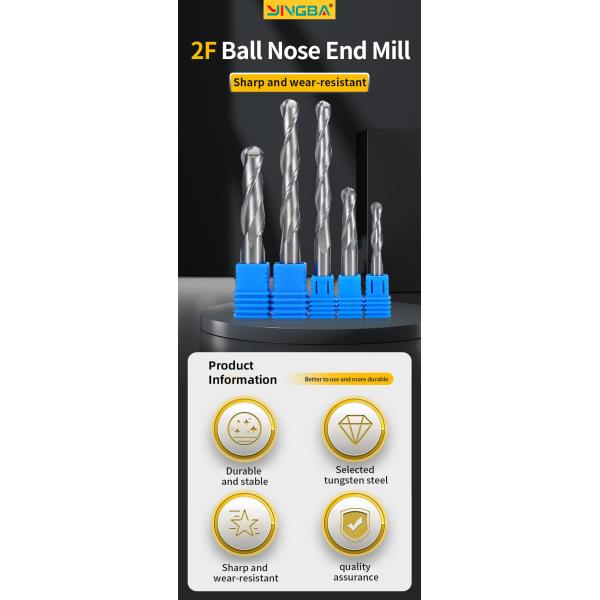 2F Solid Carbide Ball Nose End Mill for Wood Carving with OEM Support