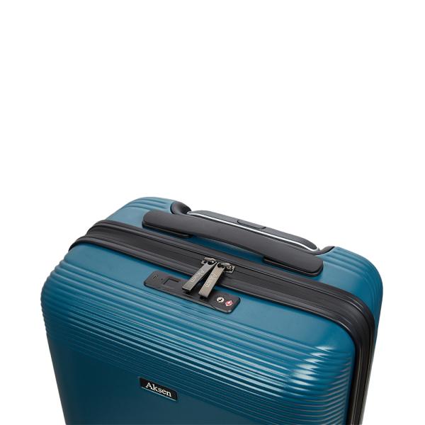 Aluminum Telescopic Rod Handle Hand Carry Green Cabin Spinner Suitcase With Fingerprint TSA Lock for Business Travel