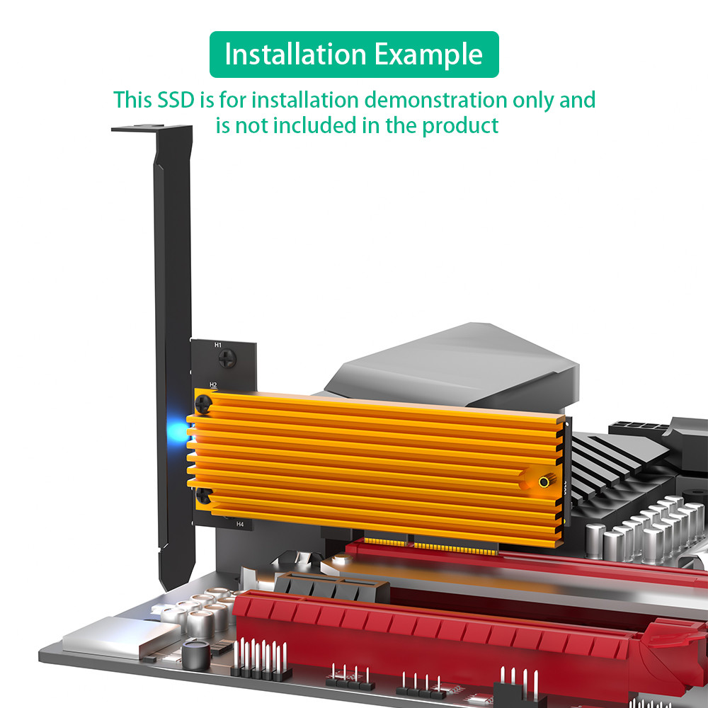 M.2 NGFF PCI-e SSD to PCI Express 3.0 x4 Host Adapter Card - Support M.2 PCIe (NVMe or AHCI) Type 2242 2260 2280