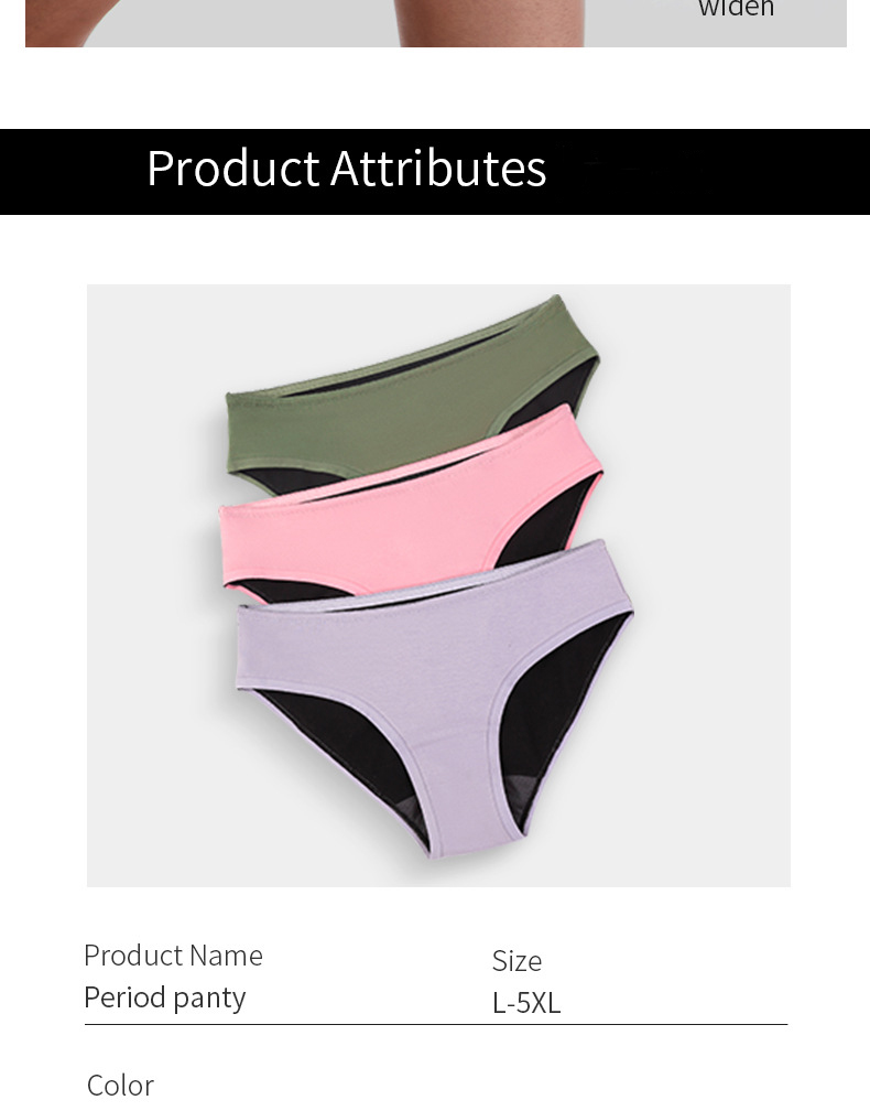 S-4XL Plus Size Leak Proof Underwear 4 Layer High Absorbency Menstrual Panties