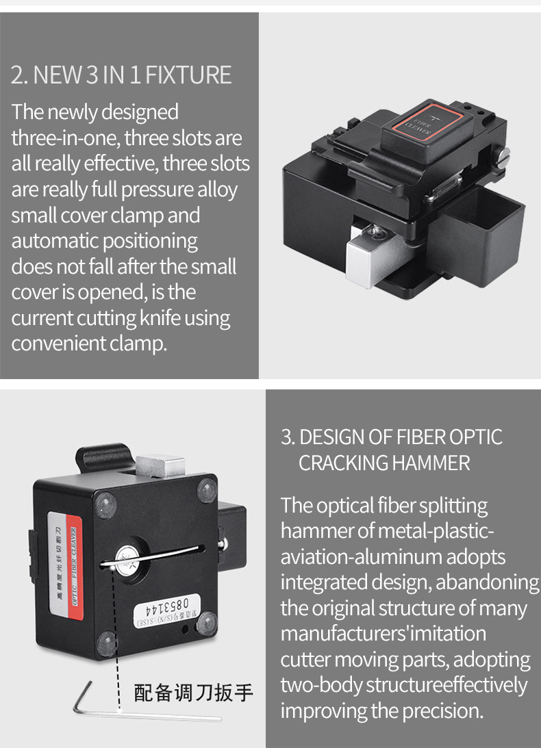 48000 cutting Fiber Optic Cleaver Tool , Single Fiber FCC High Precision Fiber Cleaver