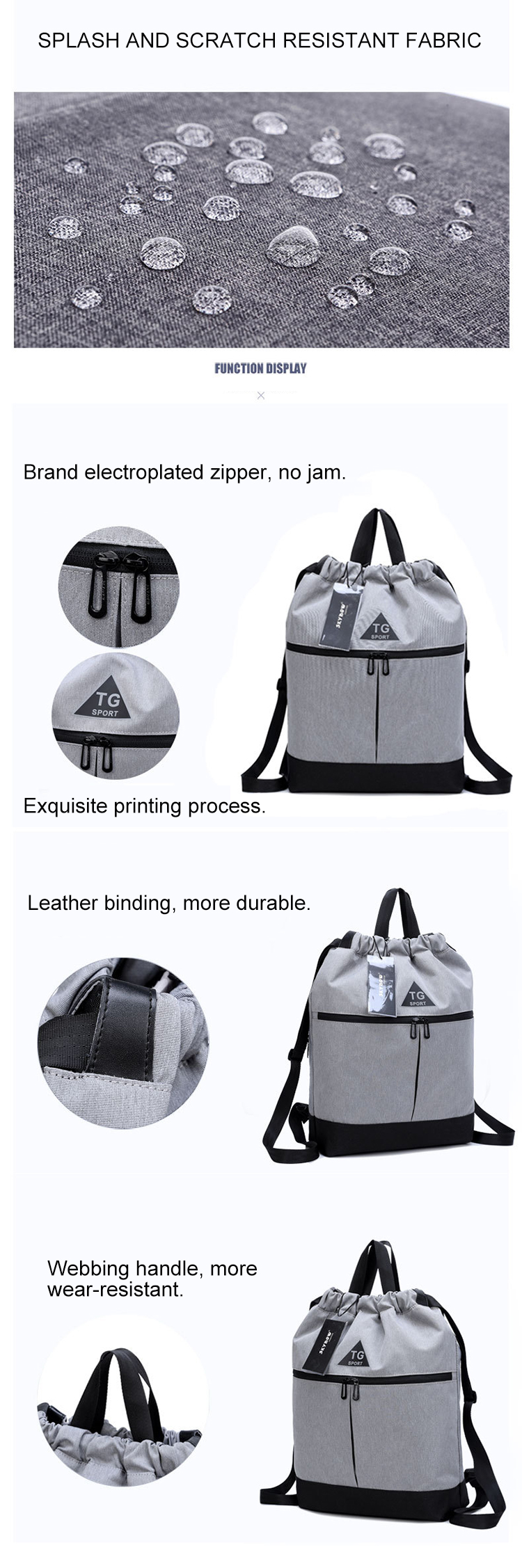 Oxford 20L Waterproof Travel Bags Portable Gym Bag 42*13*37cm