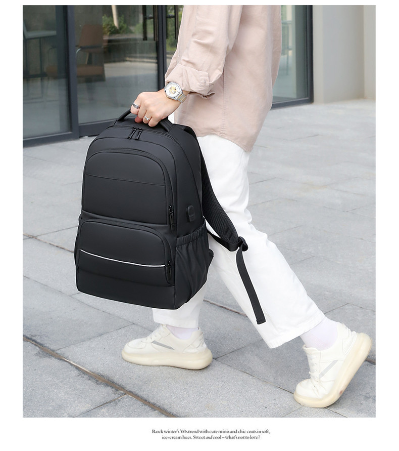 Business USB Charging Backpack With Phone Charger Oxford Computer Bag