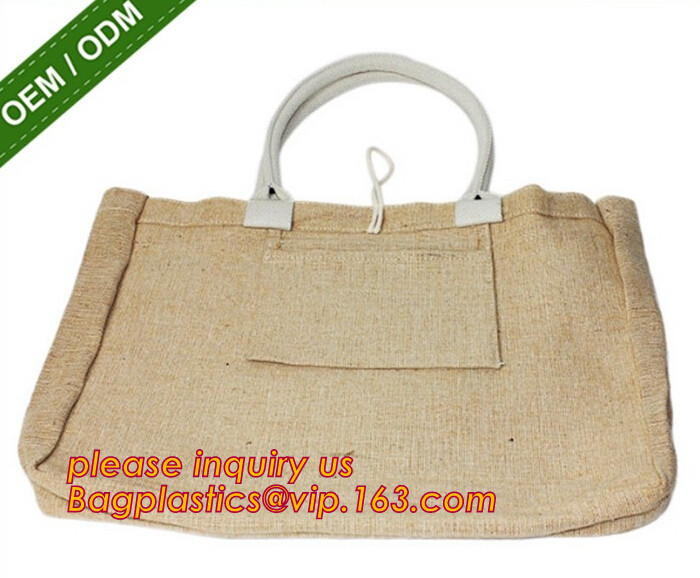 Heavy hold support Jute bag OEM Customized printing waterproof and reusable jute shopping bag with inner JUTE BAGS CARRI