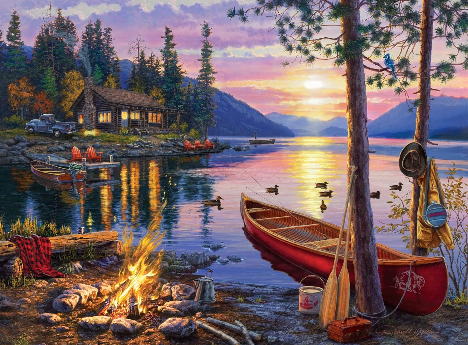 Personalized 500pcs Large Format Paper Jigsaw Puzzle For Adults Cozy Retreat 27" X 20"