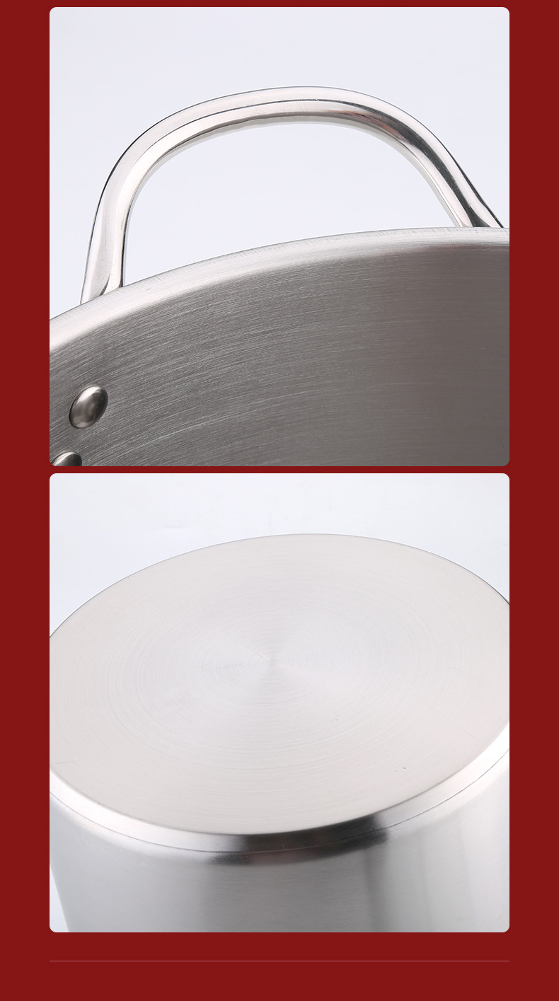 Good Selling 18/8 Stainless Steel Soup Pots Multi-user Stew Pots Cooking Pots With Binaural Handle
