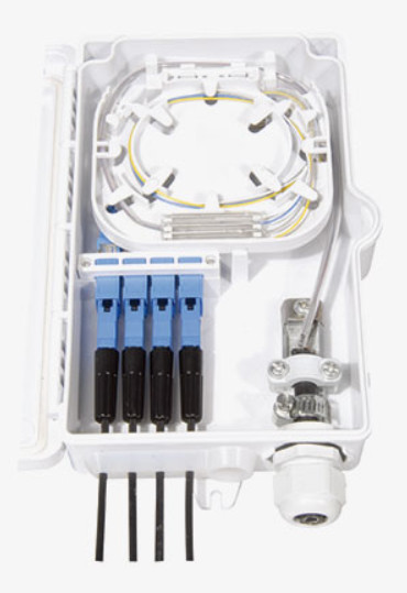 4 Cores Fiber Optic Distribution Box 4 Outlet 1 Entry Box For Drop Cable