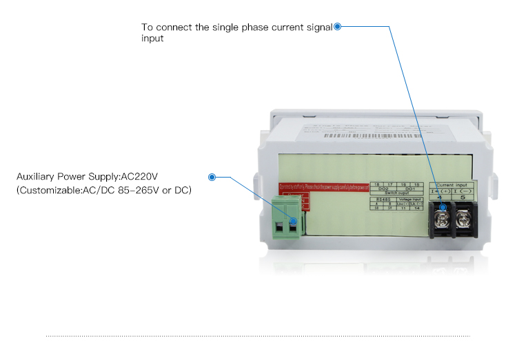 New single phase AC/DC Ammeter with 48*96mm