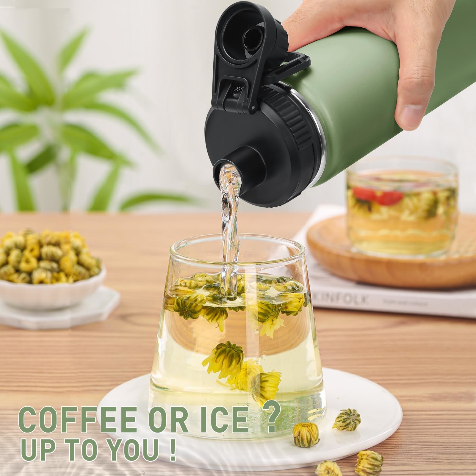 32 Ounce 1 Liter Double Wall Vacuum Insulated Metal Thermos Flask Stainless Steel Water Bottles