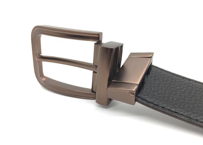 Men Reversible Buckle Belt Croc Pattern Leather , Curved Dress Strap