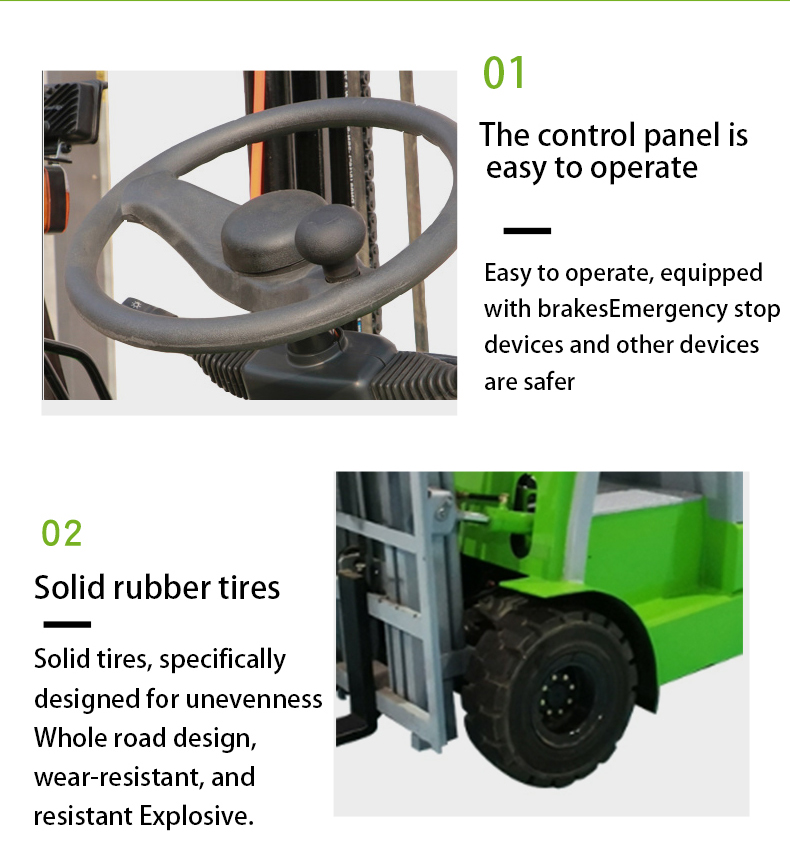 Customized 2.0 Ton Mini Electric Forklifts Trucks with 2 Stage / 3 Stage Mast Type