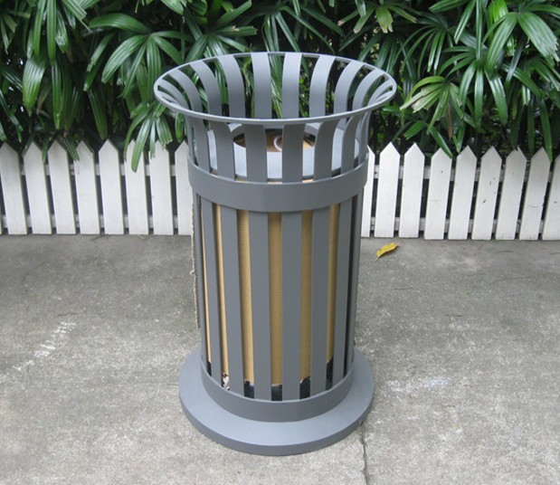 120 Liter Metal Outdoor Recycling Bins Rectangular Shape For Restaurants