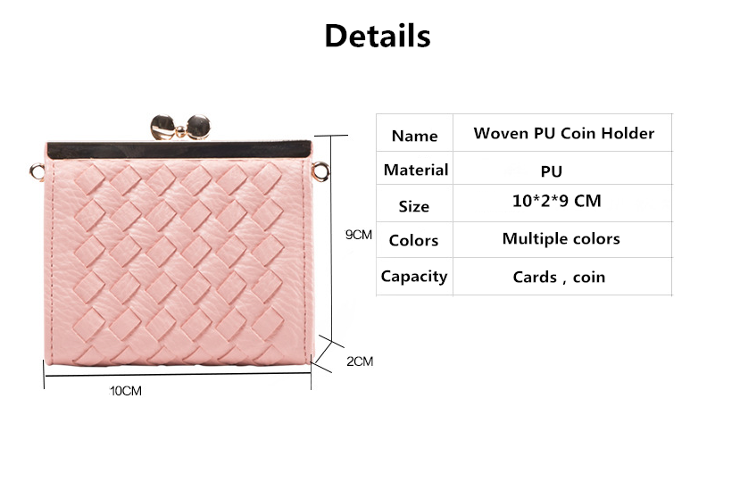 Woven metal coin purse for ladies coin holder