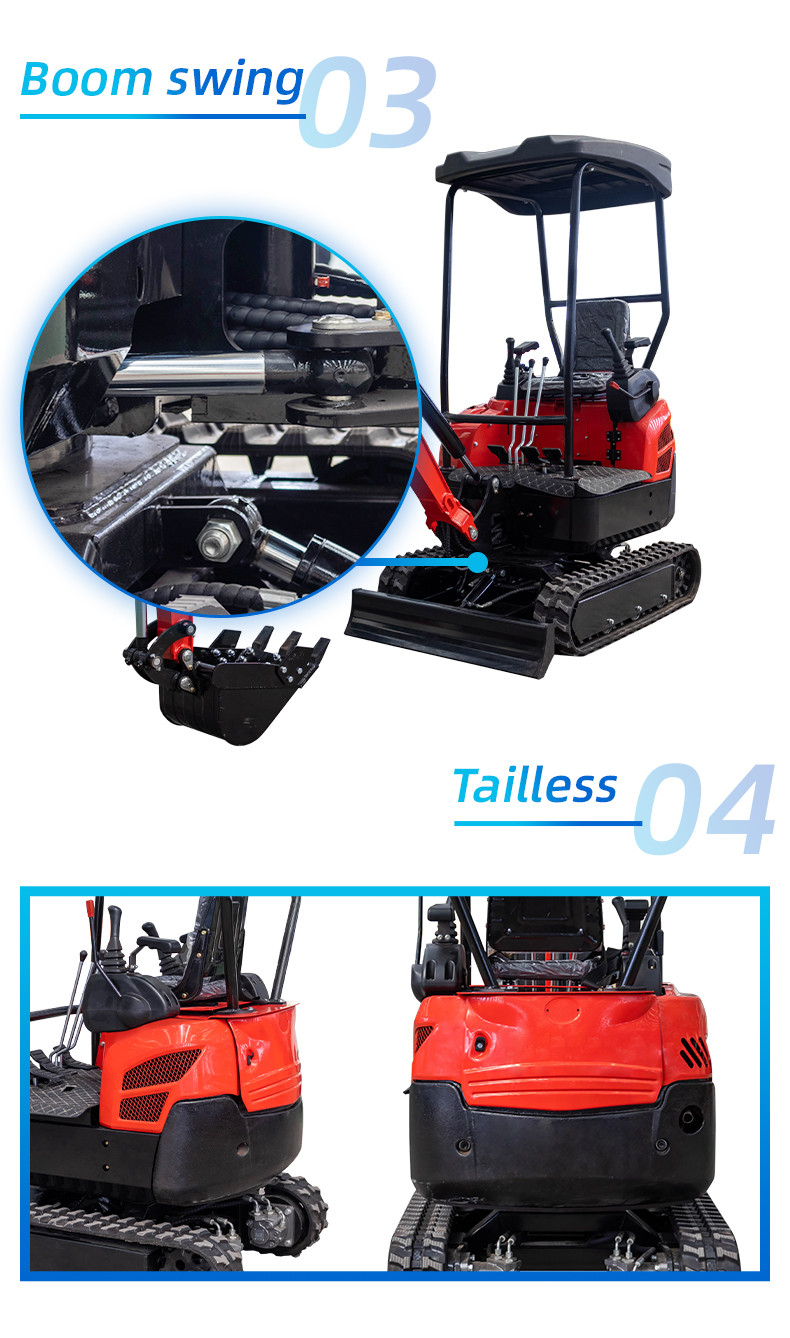 Japan Engine Crawler Mini Hydraulic Excavator Boom Swing 1.8 T Mini Digger