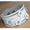 Buy cheap Flower leather women’s cuff bracelets, wide leather bracelet from wholesalers