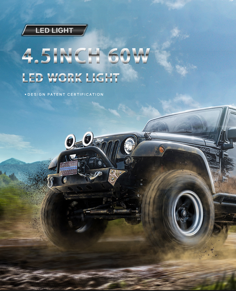 4.5inch Combo Auxiliary Amber Fog Light Vehicle Led Work Light 4inch Off Road 4x4 Bumper Truck Offroad Car Led Driving Light