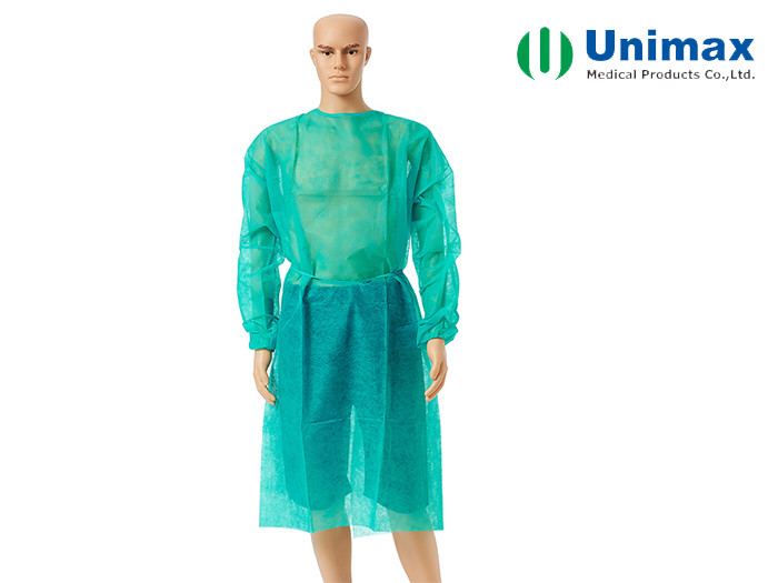 Elastic Knitted Cuff 16gsm Non Woven Disposable Gown