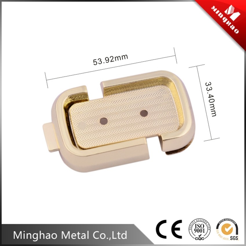 Factory direct square metal parts buttonfor handbag,53.92*33.4MM