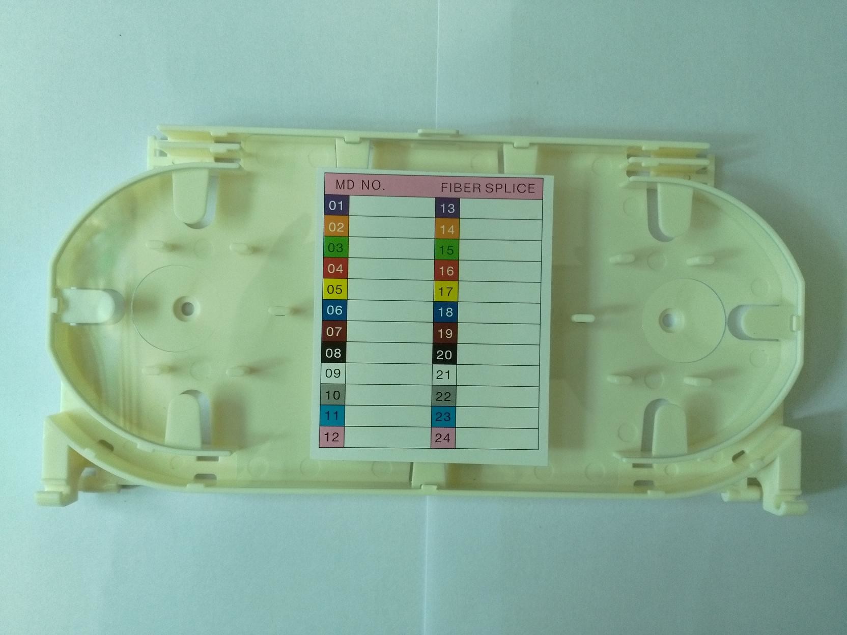 White Fiber Optic Tray 24 Core 24 Fiber Splice Sleeve Protect With ABS Material