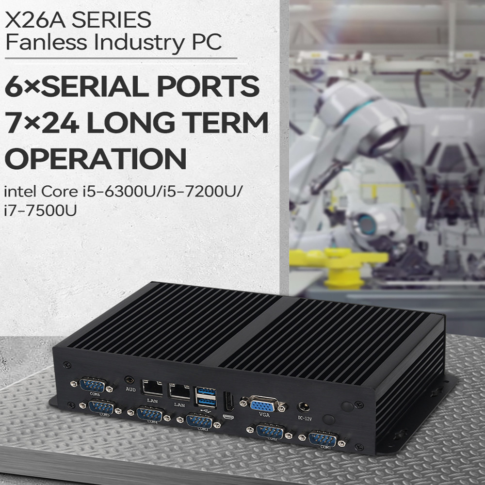 Dual LAN 6COM Fanless Intel Mini PC Core Series Celeron 3855U Processors With MSATA SSD