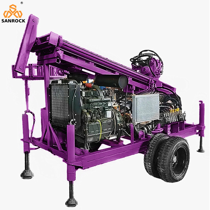 Water Well Drilling Trailer Deep 300m Water Well Borehole Drilling Rig Portable Well Drilling Rig