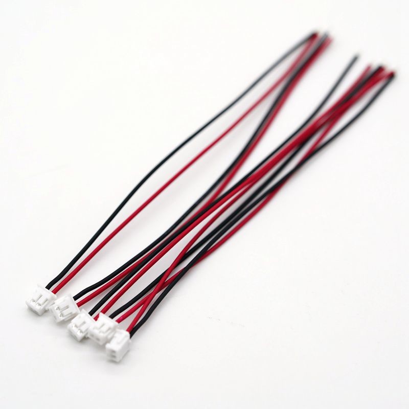 JST ZHR-2 Terminal Cable 2 Pin Black Red Tinned ZH1.5 Wire Harness