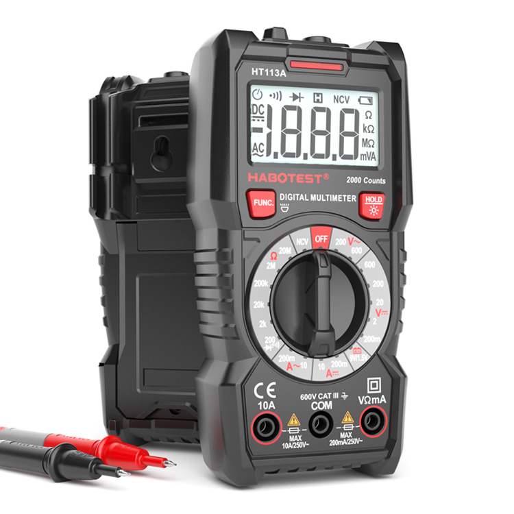 AC DC 600V Electrical Multimeter Tester Manual Range 2000 Counts With Battery Test