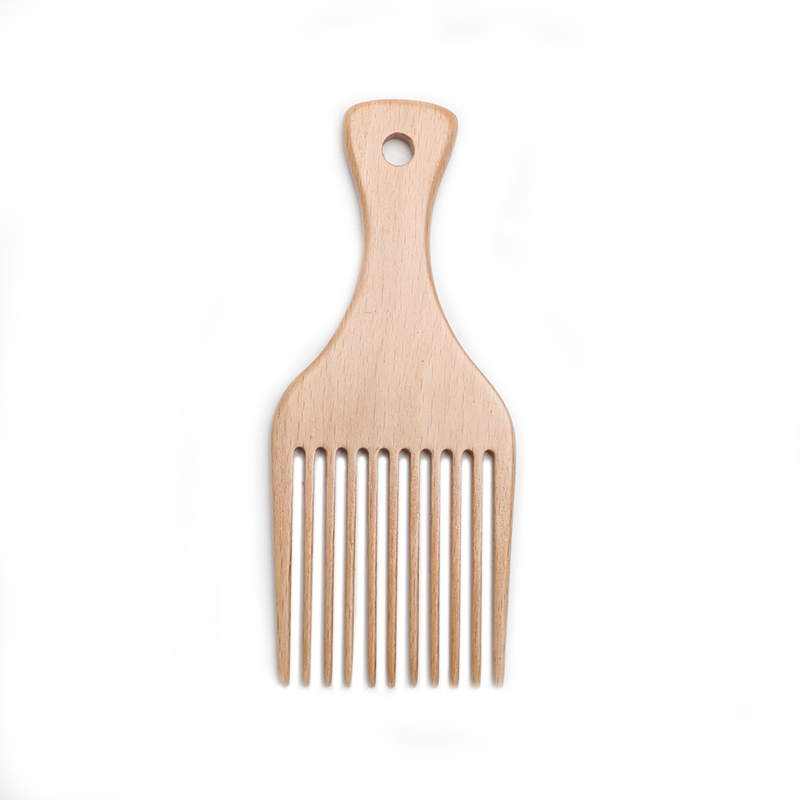 African Pro Wooden Hair Pick Comb For Curly Afro Hair Styling Wide Teeth Gear
