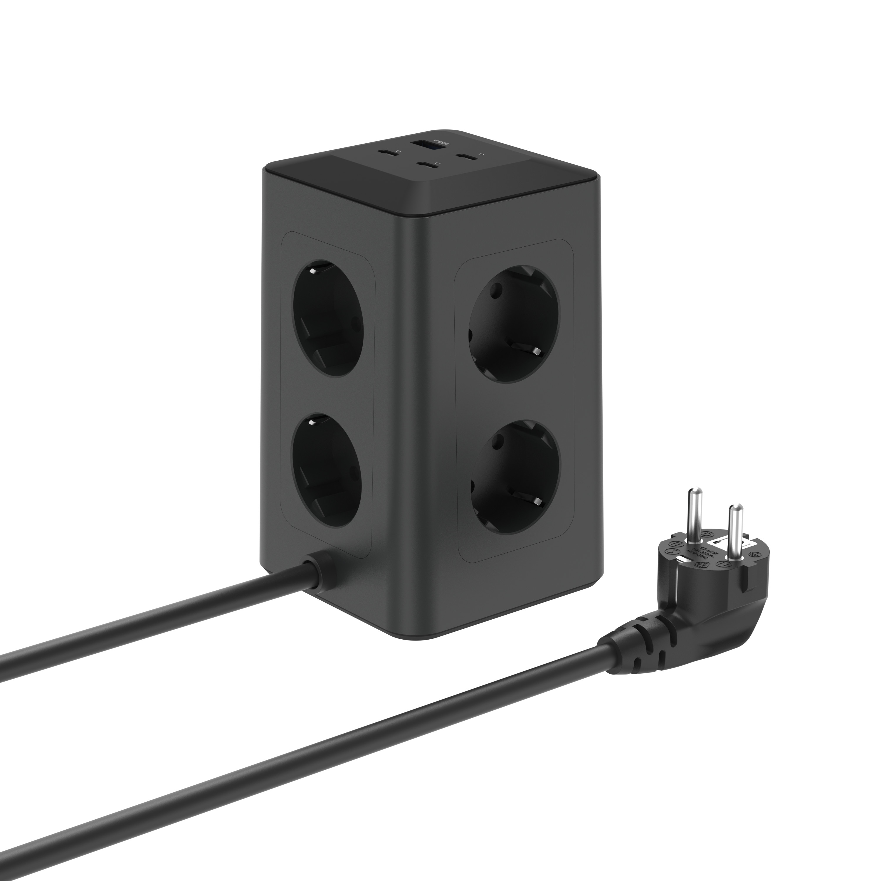 PD 45W Smart power strip with multiple USB Ports and CE Certificate