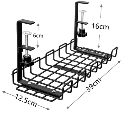 Tidy Standing Type White Cable Management Tray for Home Office No Drilling Required