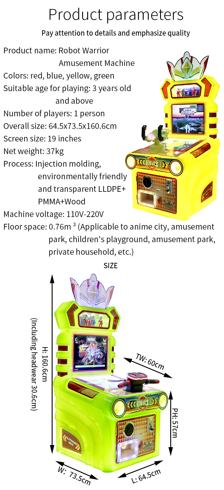 Coin Management Mech Warrior Two Person Fishing Joystick Children'S Arcade Games